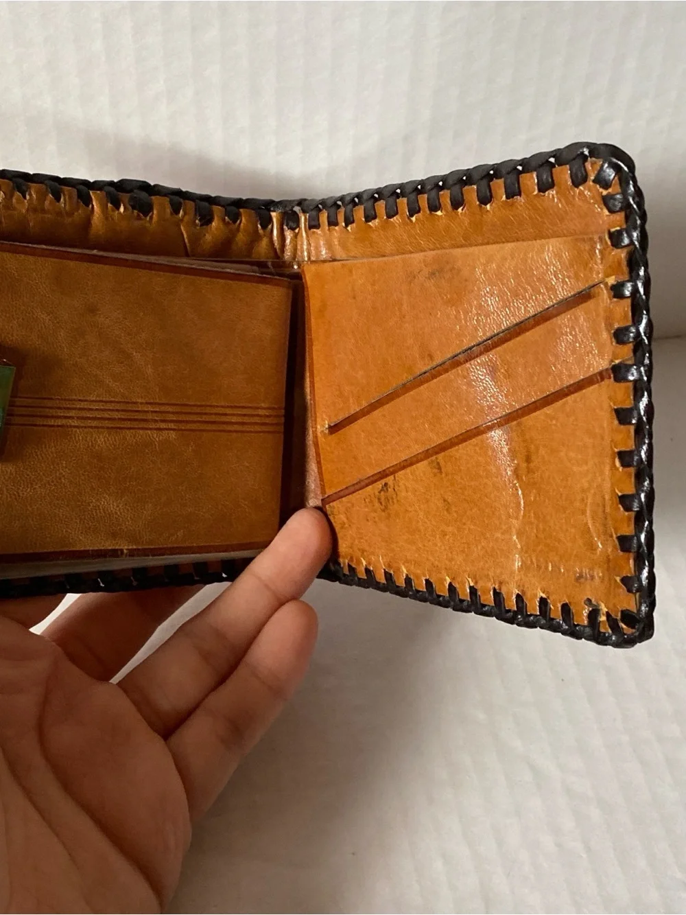 Vintage Style Guadalajara Mexico Handmade Bifold Wallet Leather & Detailed Horse